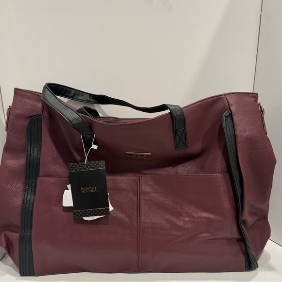 Badgley Mischka Rose XL Vegan Leather Travel Tote Weekender Bag luggage bag - Picture 12 of 16